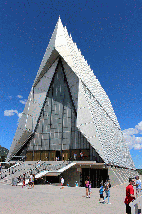 Exterior of US Air Force Academy chapel